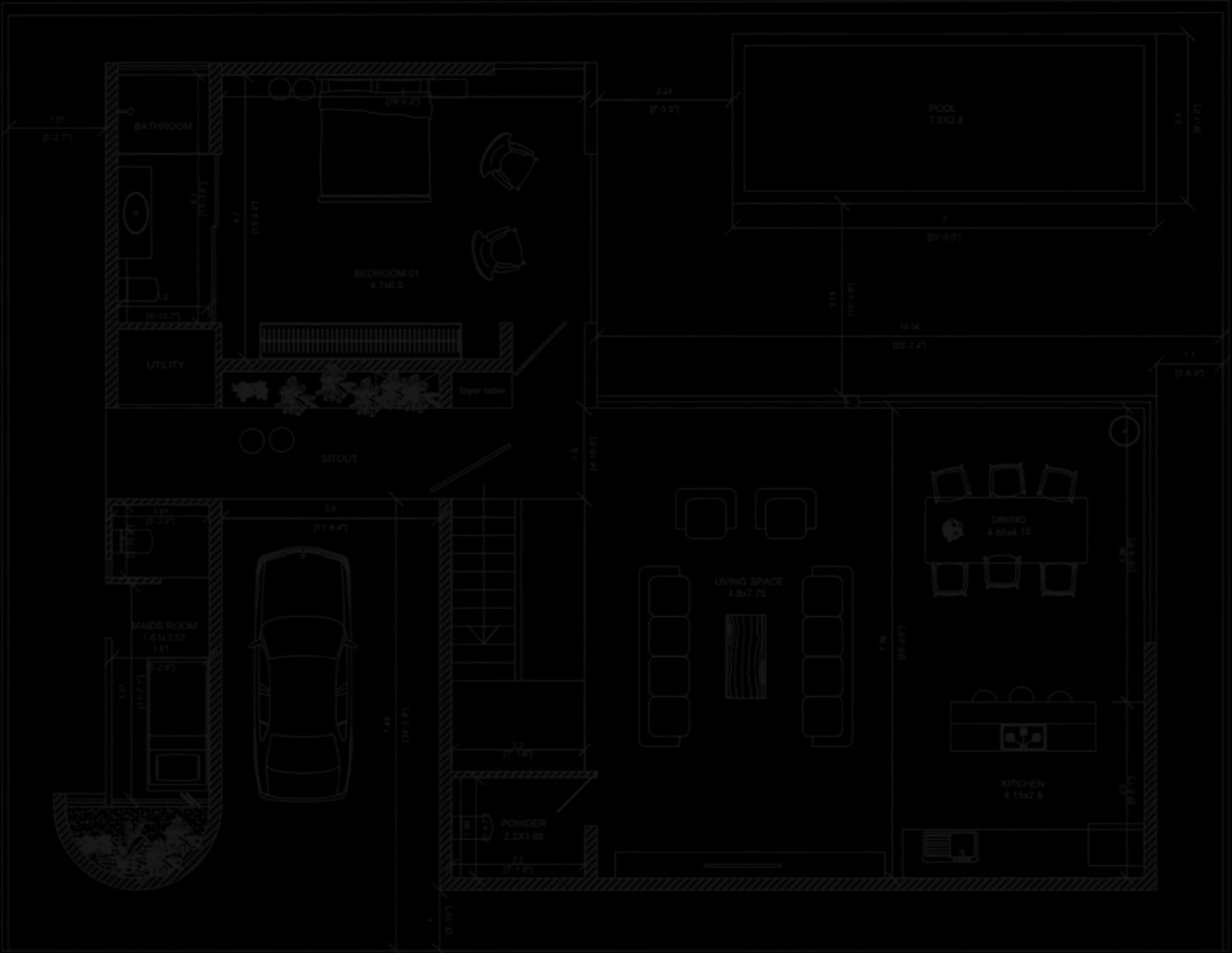Ground floor plan for Majodra Villa 01