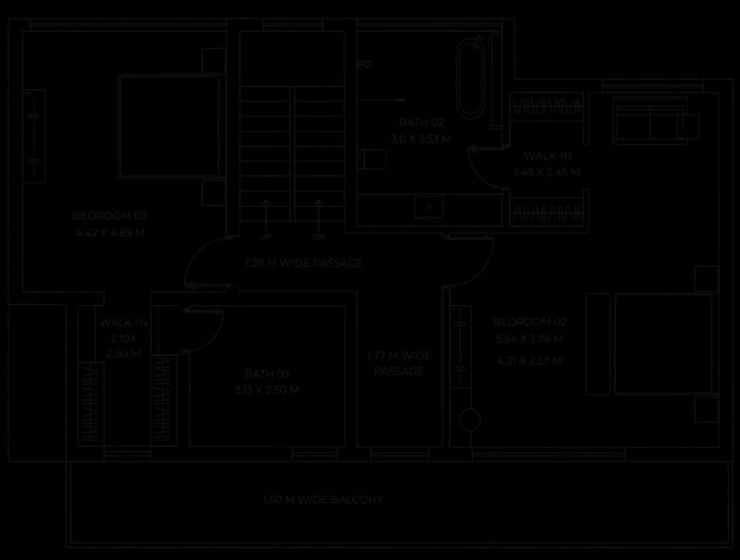 Ground floor plan for Zen Villas-2 Villa 02